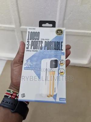 White Brand New Tecno 10,000mah Capacity