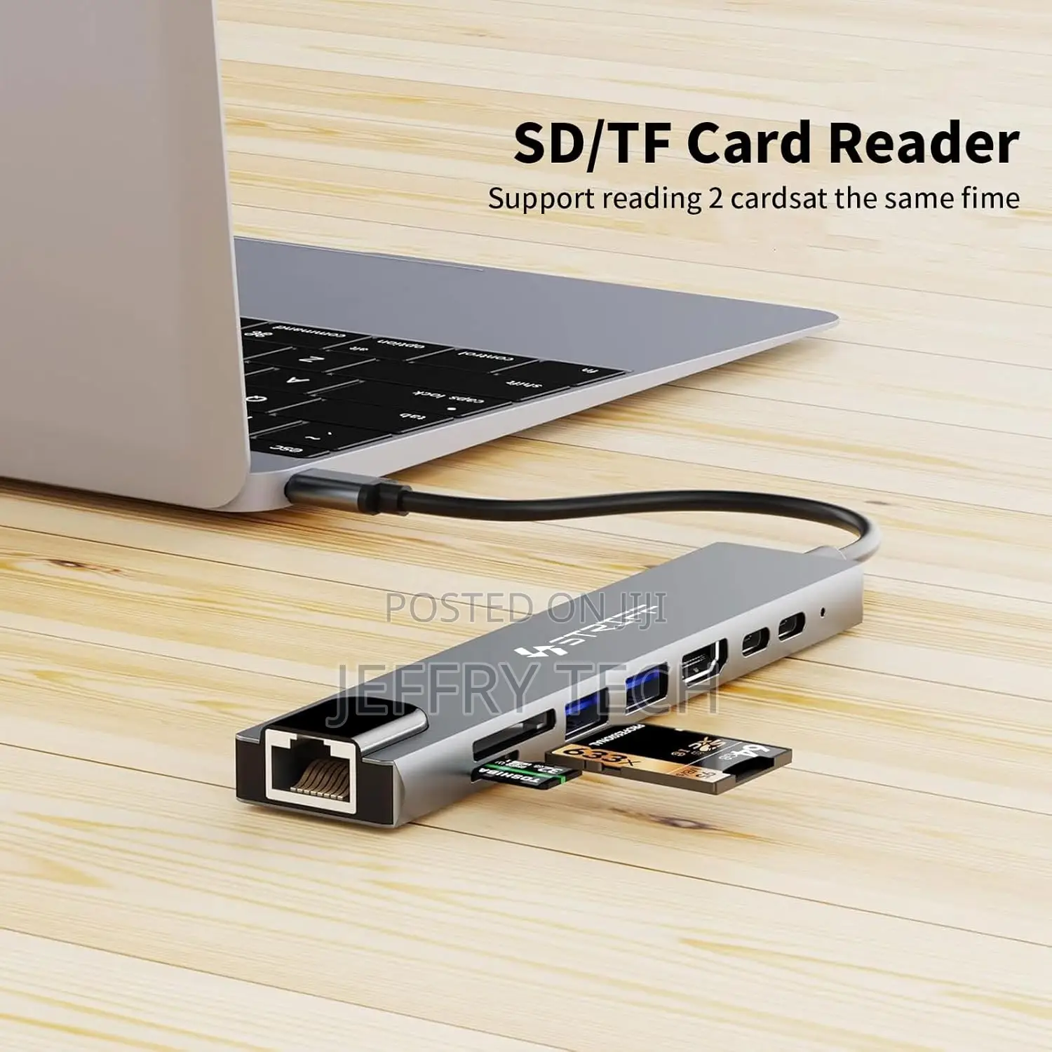 Striff Usb Hub (8-in-1) With 30hz Hdmi, 100 MBPS Ethernet, Microsd