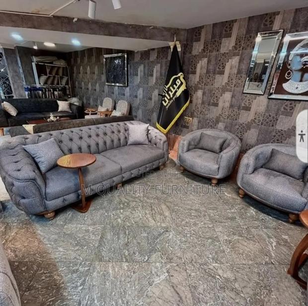 5 Seater Gray Chesterfield New Design Sofas