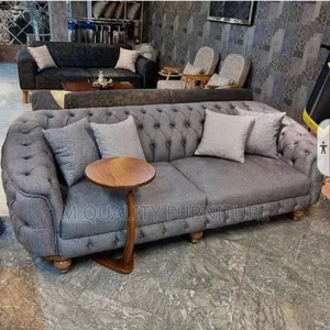3 Seater Gray Chesterfield Sofas