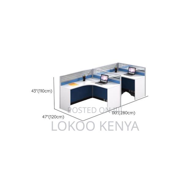 Office Workstation : Modern 4-Way Curved Workstation - thumbnail 2