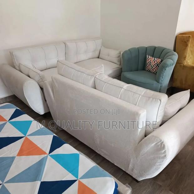 White 5 Seater Butterfly Design Sofas - main view