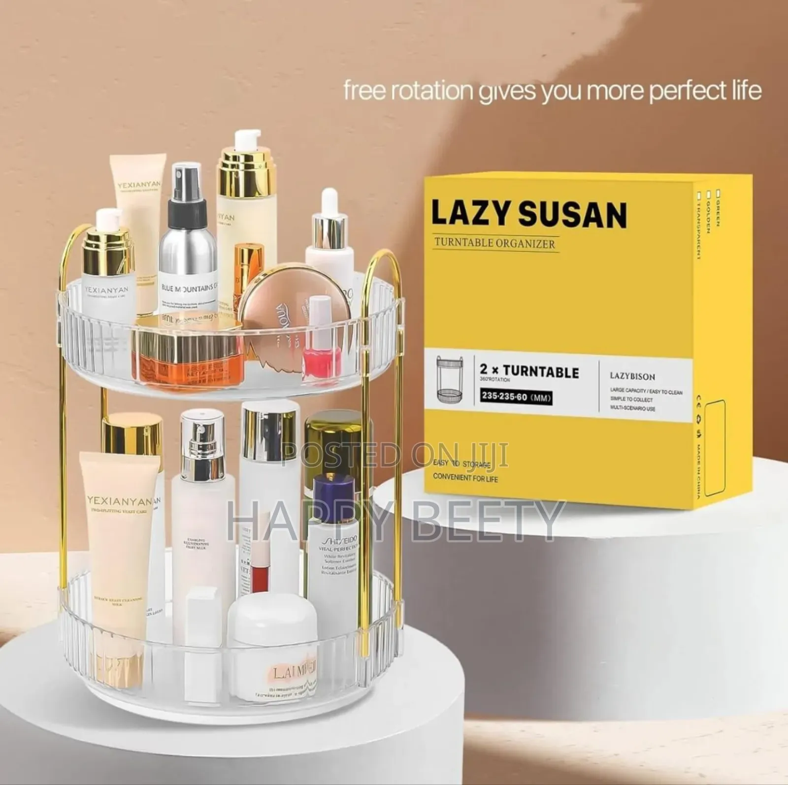 2-Tier 360 Rotating Makeup Organizer.