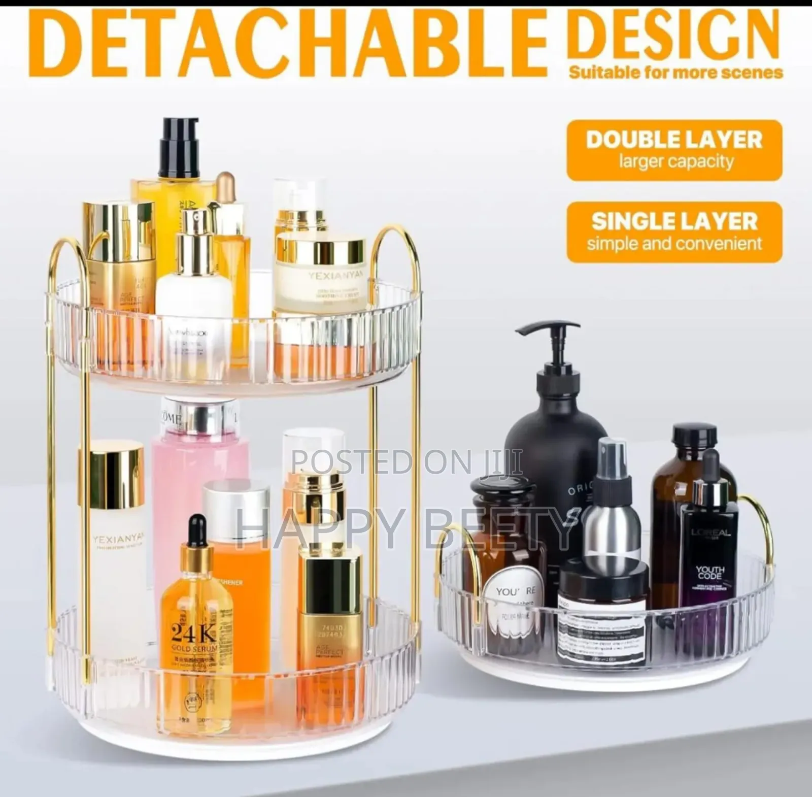 2-Tier 360 Rotating Makeup Organizer.