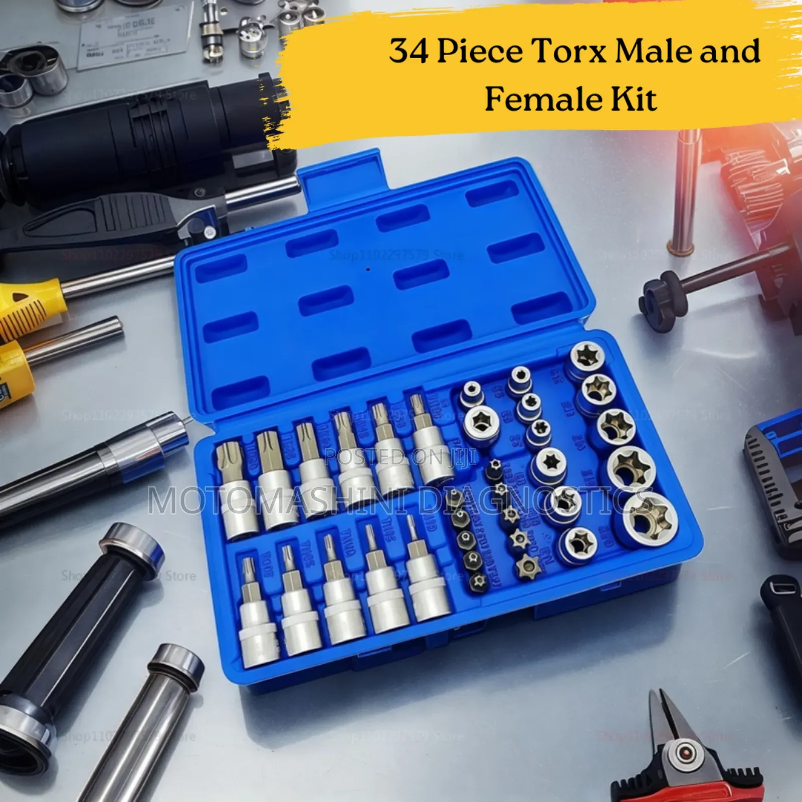 34 Piece Torx Etorx Bit Set Male and Etorx Female Kit