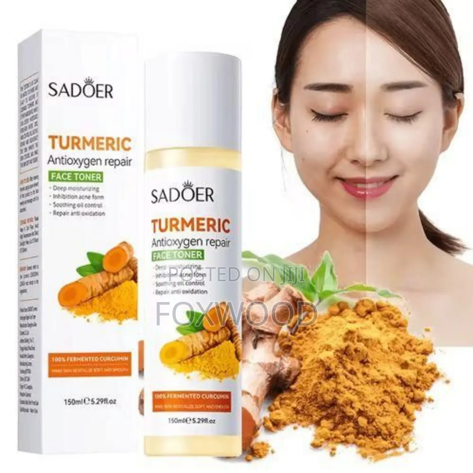 Sadoer 2in1 Tumeric Face Toner and Tumeric Face Cleanser