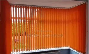 Classic Orange Vertical Office Window Blinds for Elegant Office Look