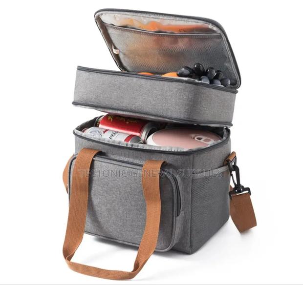 2 Compartment Large Capacity Insulation Lunch Box Bag - main view