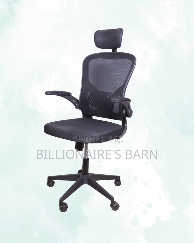 Comfy Grey Ergonomic Office Chair | Padded Armrests - thumbnail 3