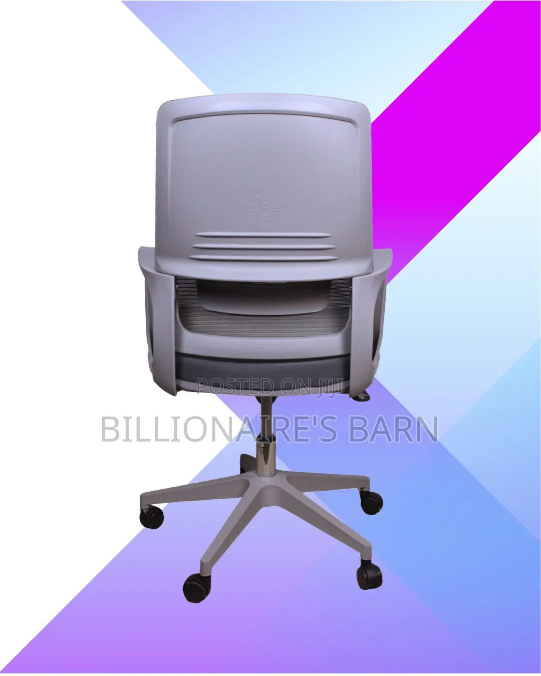 Modern Grey Ergonomic Mesh Office Chair | Padded Armrests
