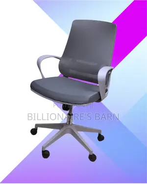 Modern Grey Ergonomic Mesh Office Chair | Padded Armrests
