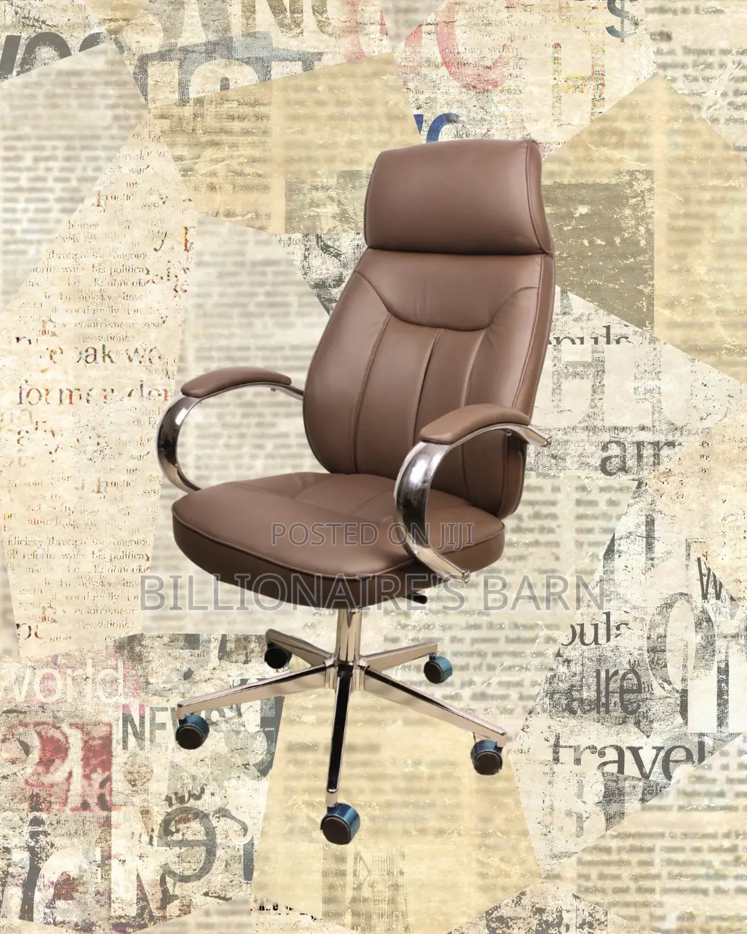 Brown Executive Leather Office Chair (Ergonomic) — Limited Stock