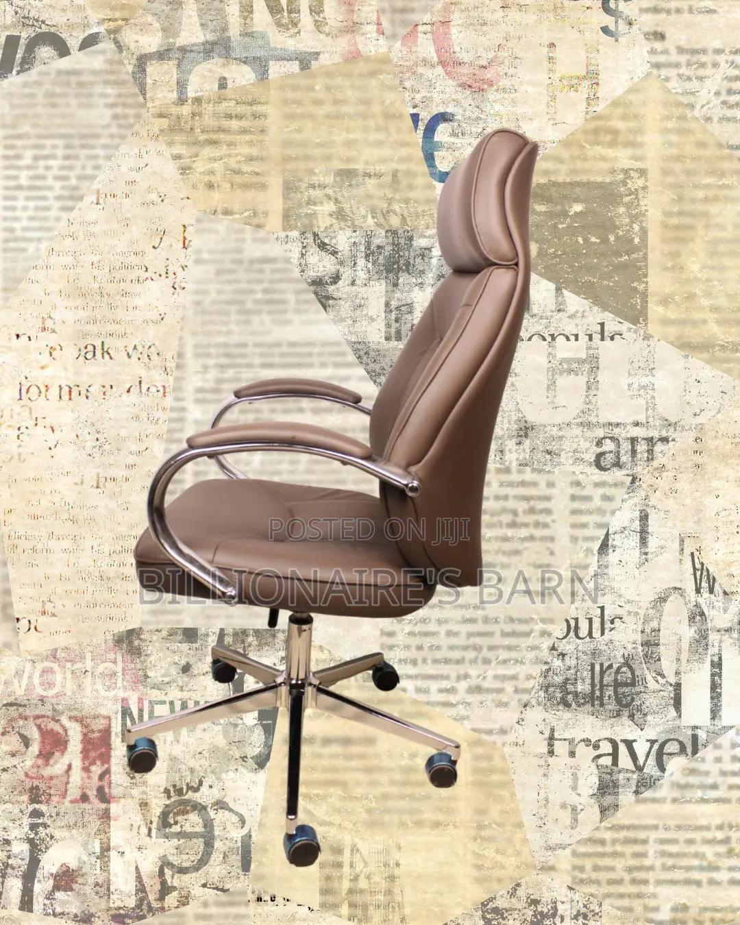 Brown Executive Leather Office Chair (Ergonomic) — Limited Stock
