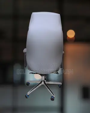 Quiet-Roll Grey Executive Leather Office Chair | Swivel Base