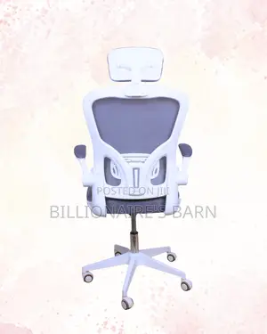 High-Back White Ergonomic Office Chair — Boosts Posture Focus