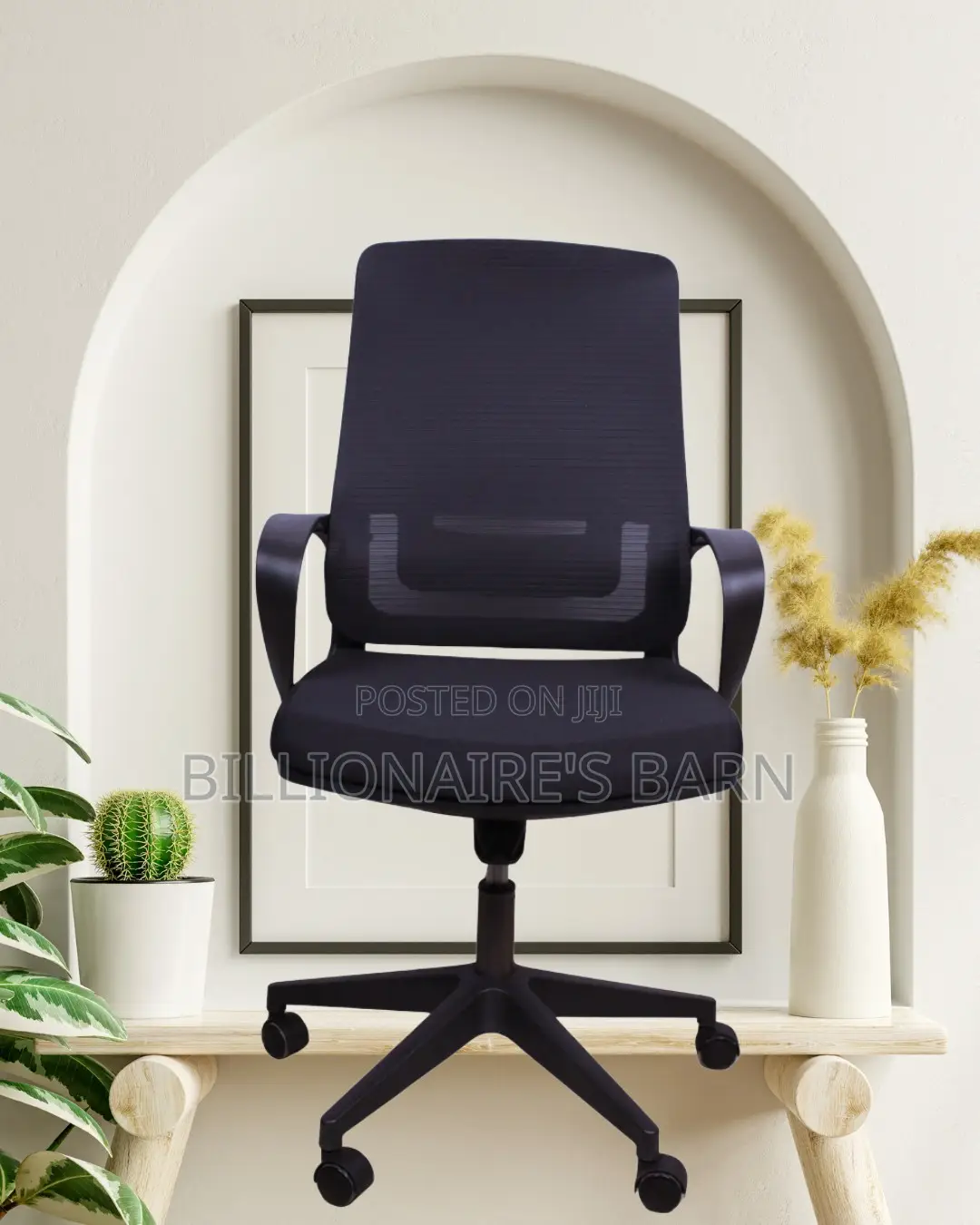 Heavy-Duty Black Ergonomic Mesh Office Chair | Adjustable Height