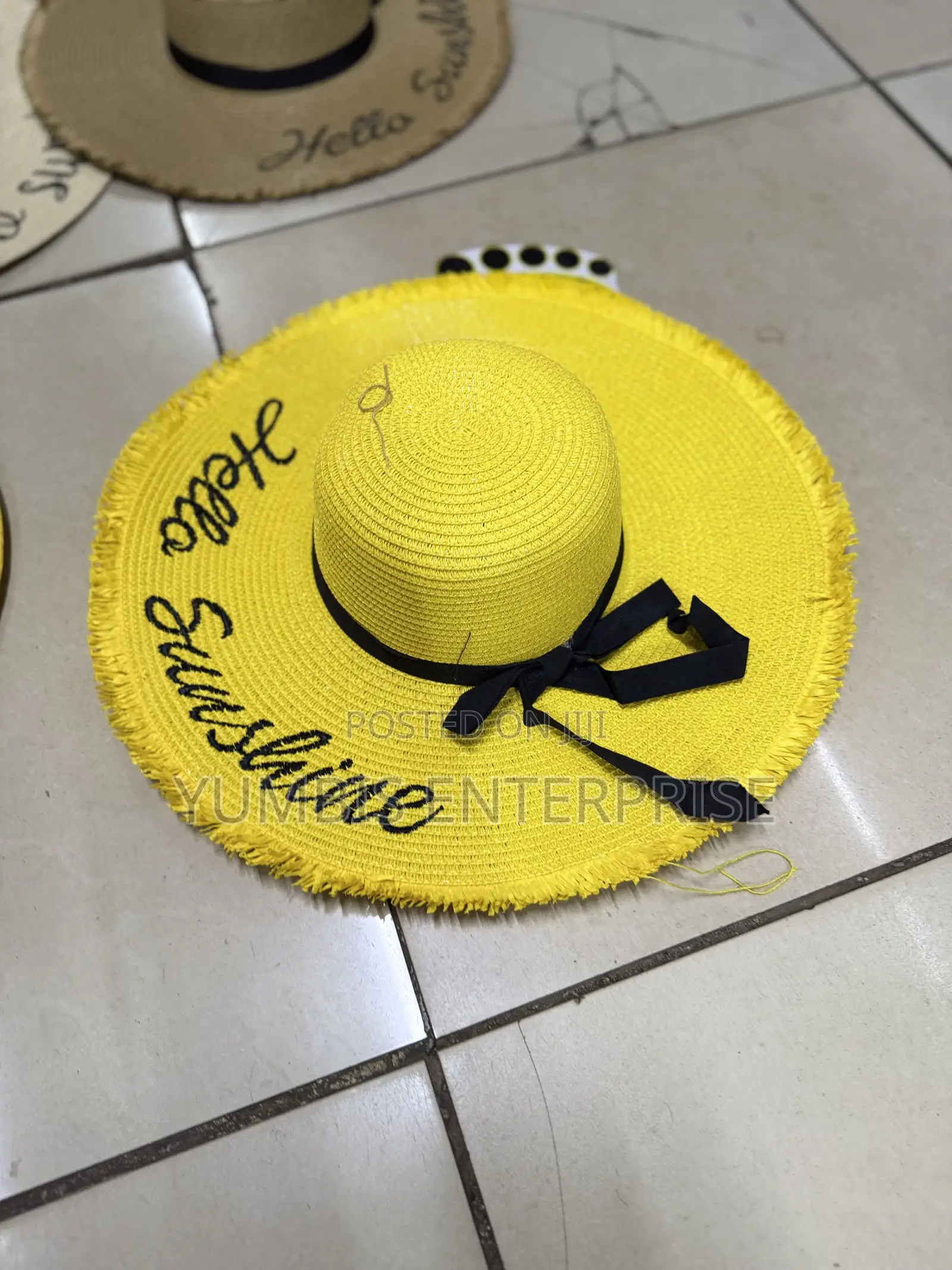 Hello Sunshine Beach Hats Summer Hats in Brown and Yellow at 800