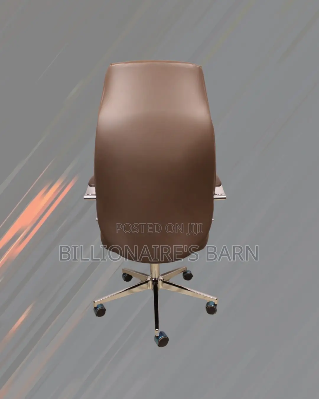 Brown Executive Leather Office Chair | Sleek Swivel Base