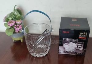 Glass Ice Cube Bucket With a Stainless Lid - thumbnail 2