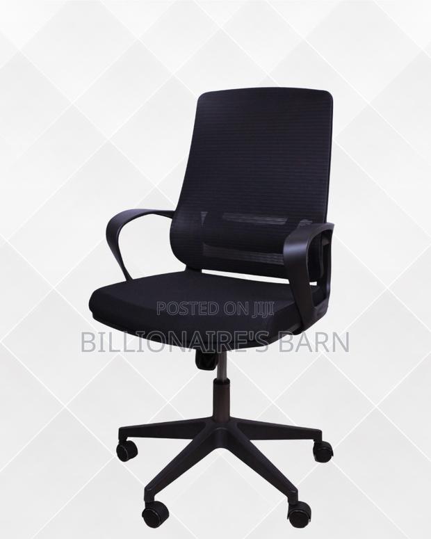 Black Ergonomic Mesh Office Chair | Space-Saving Mesh Backrest - thumbnail 3