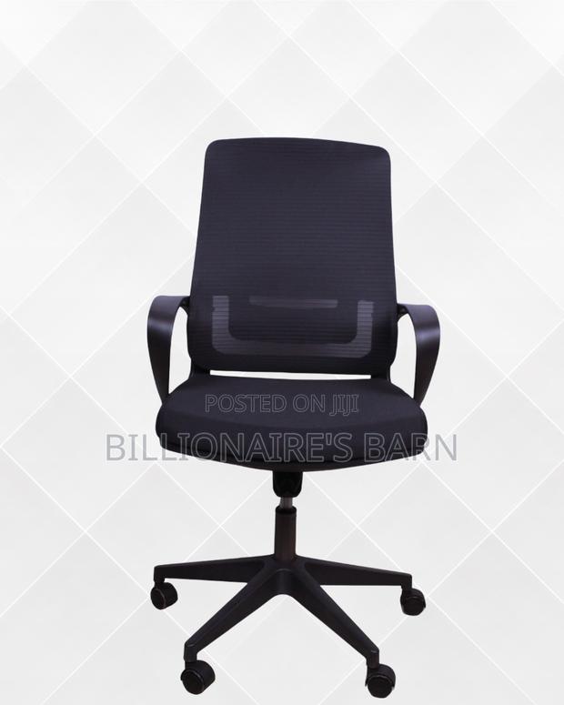 Black Ergonomic Mesh Office Chair | Space-Saving Mesh Backrest - thumbnail 4