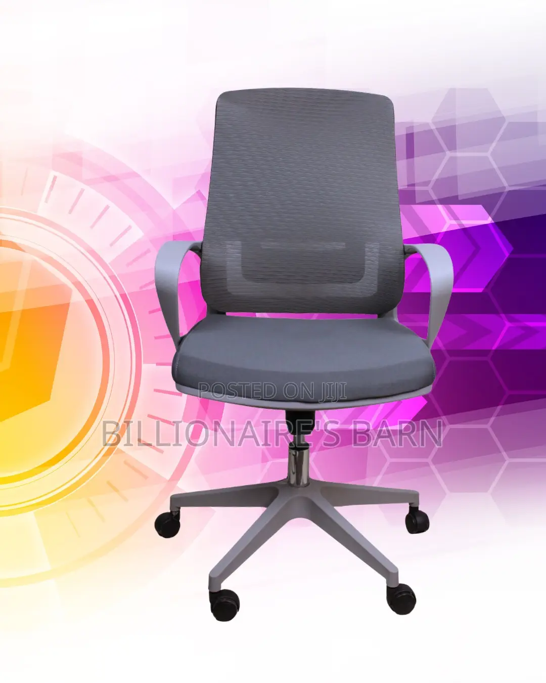 Premium Grey Ergonomic Mesh Office Chair — Easy to Clean