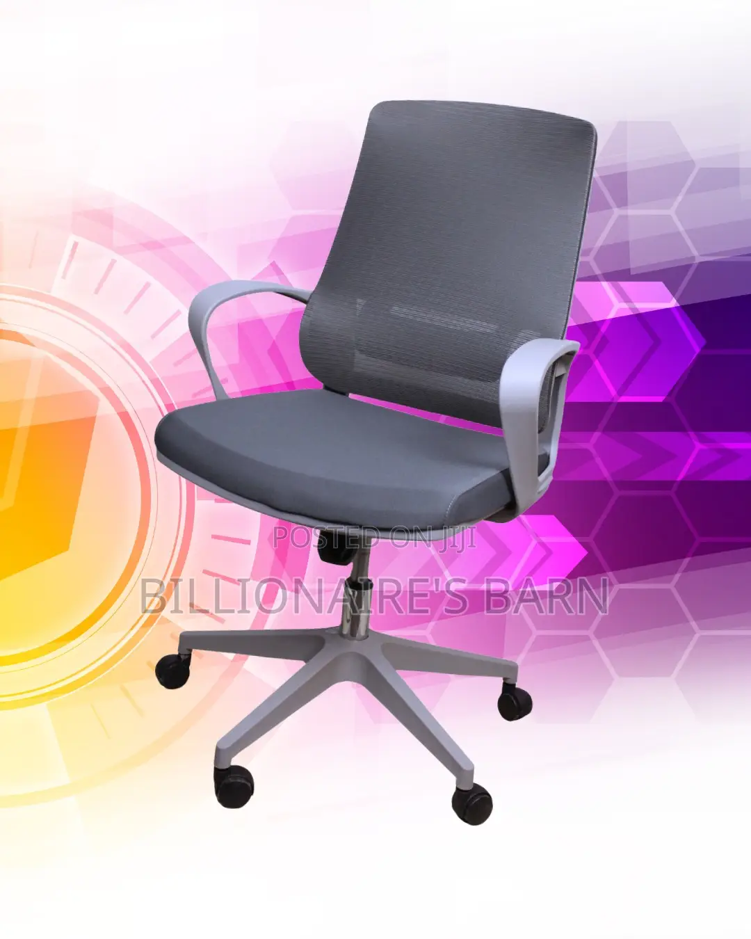 Premium Grey Ergonomic Mesh Office Chair — Easy to Clean