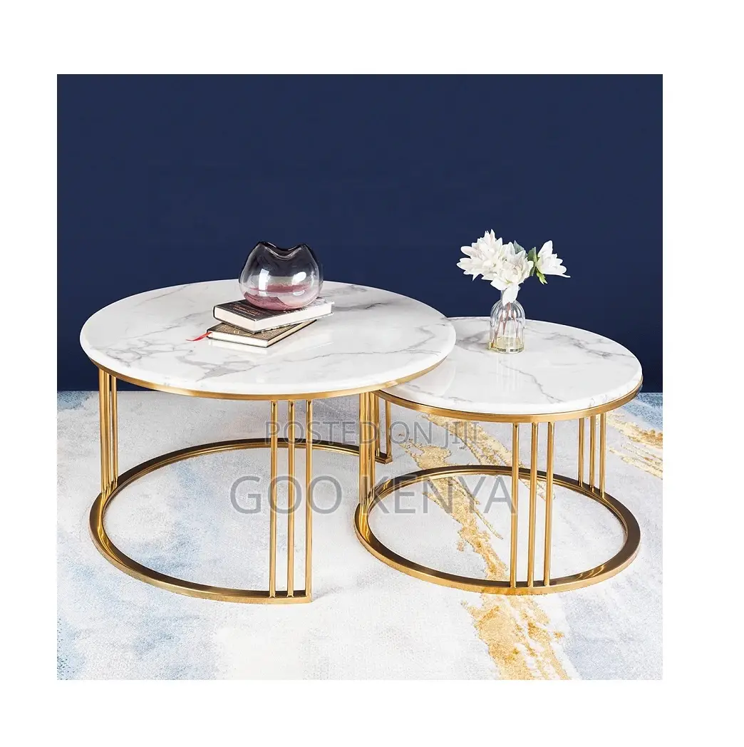 Coffee Table; Modern White Marble Dining Table Set