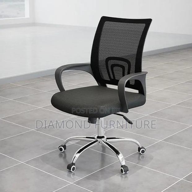 Office Furniture; Modern Secretarial Mesh Task Chair- (Lumbar Support)