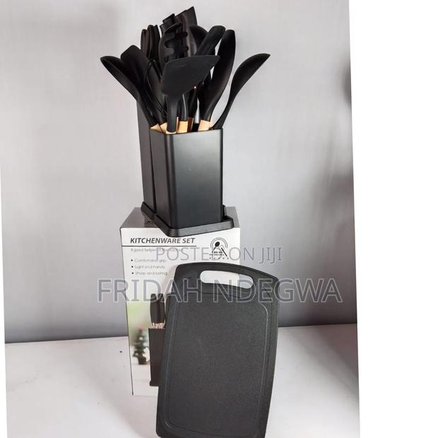 19 PCS Silicon Spoons Black and Grey