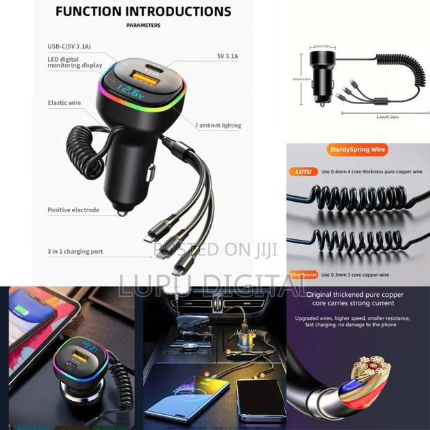 3 in 1 Car Usb Charger