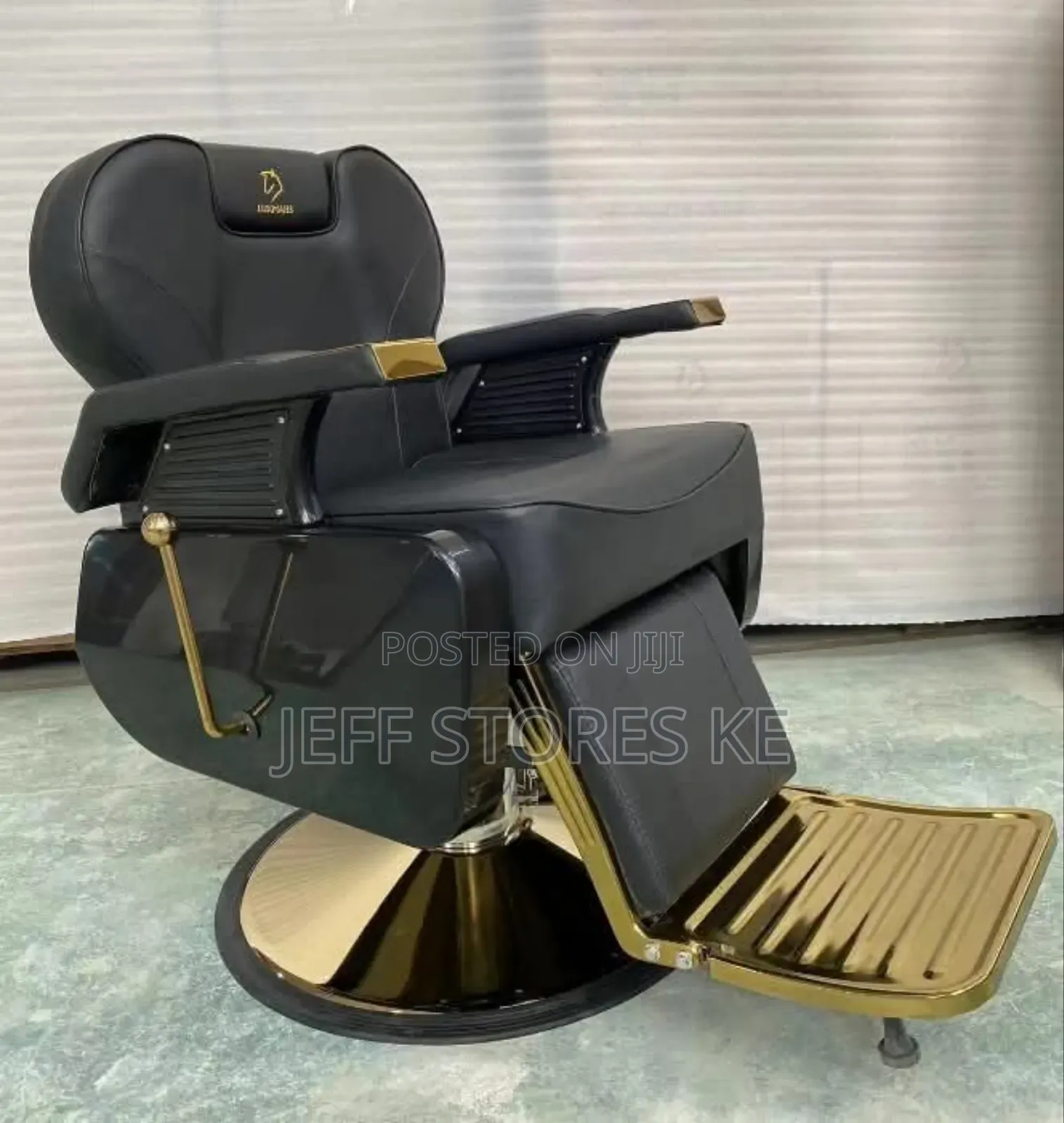 Black and Gold Barber Chair