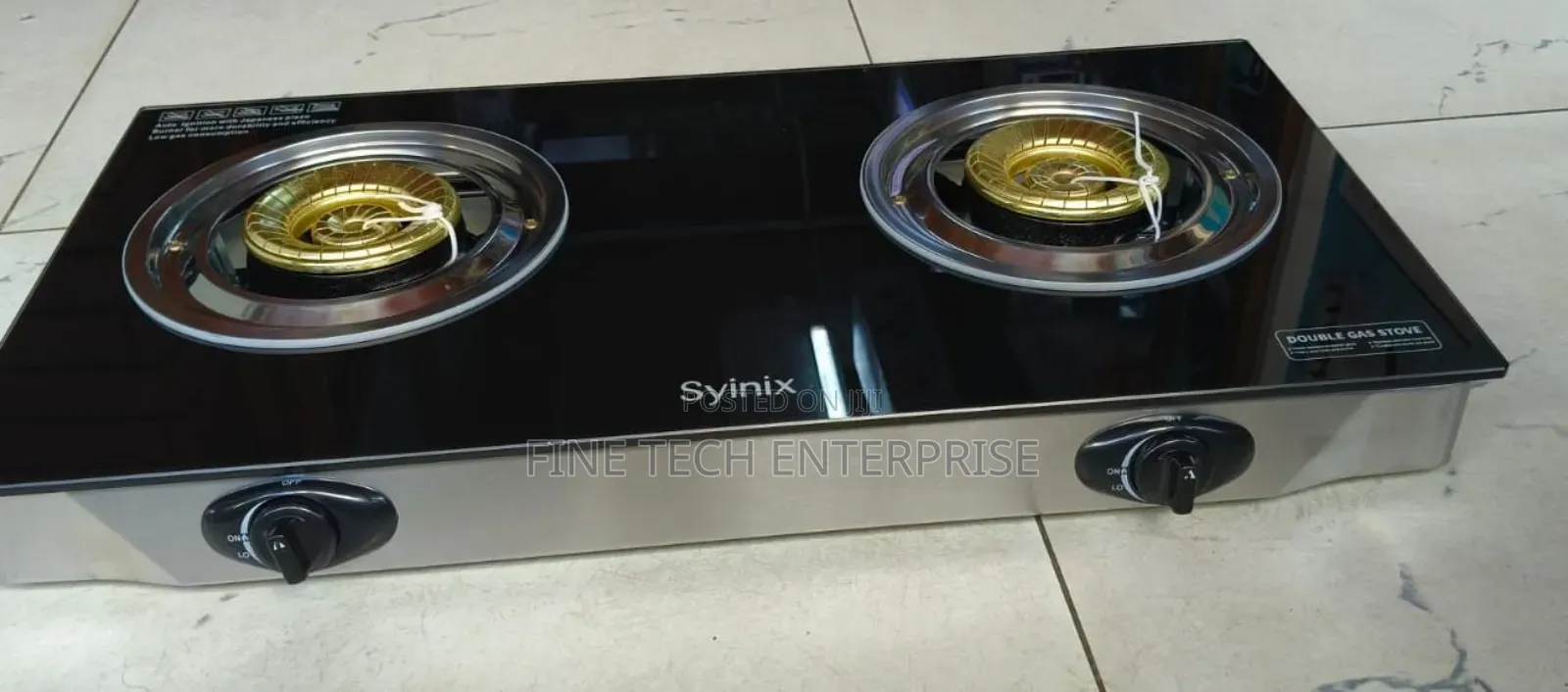 *Syinix 2burner Glass Gas Cooker