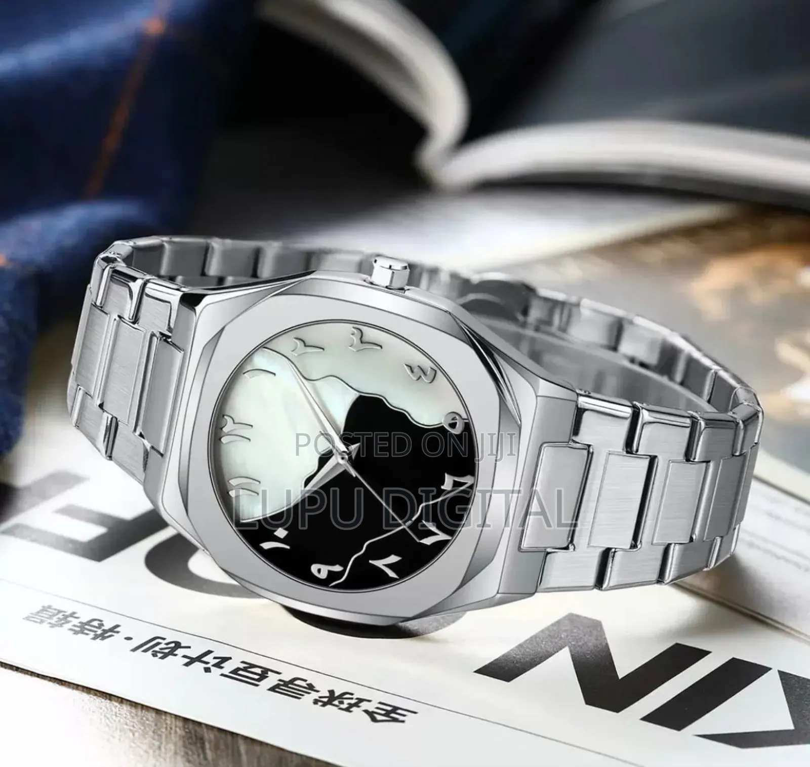Stainless Steel Arabic Aura Watch