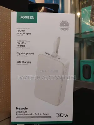Ugreen 20000mah 20w Power Bank With Integrated Type-C Cable – Pb505.