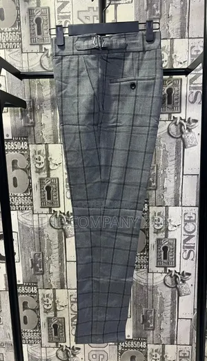 Quality Casual Checked Design Men Chino Adjustible Trousers