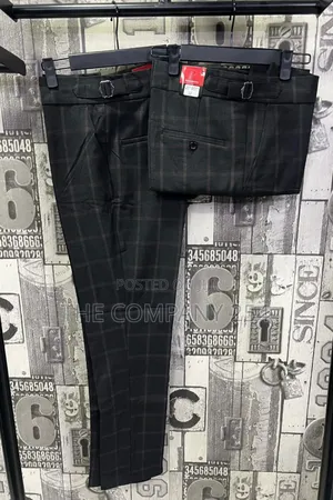 Quality Casual Checked Design Men Chino Adjustible Trousers