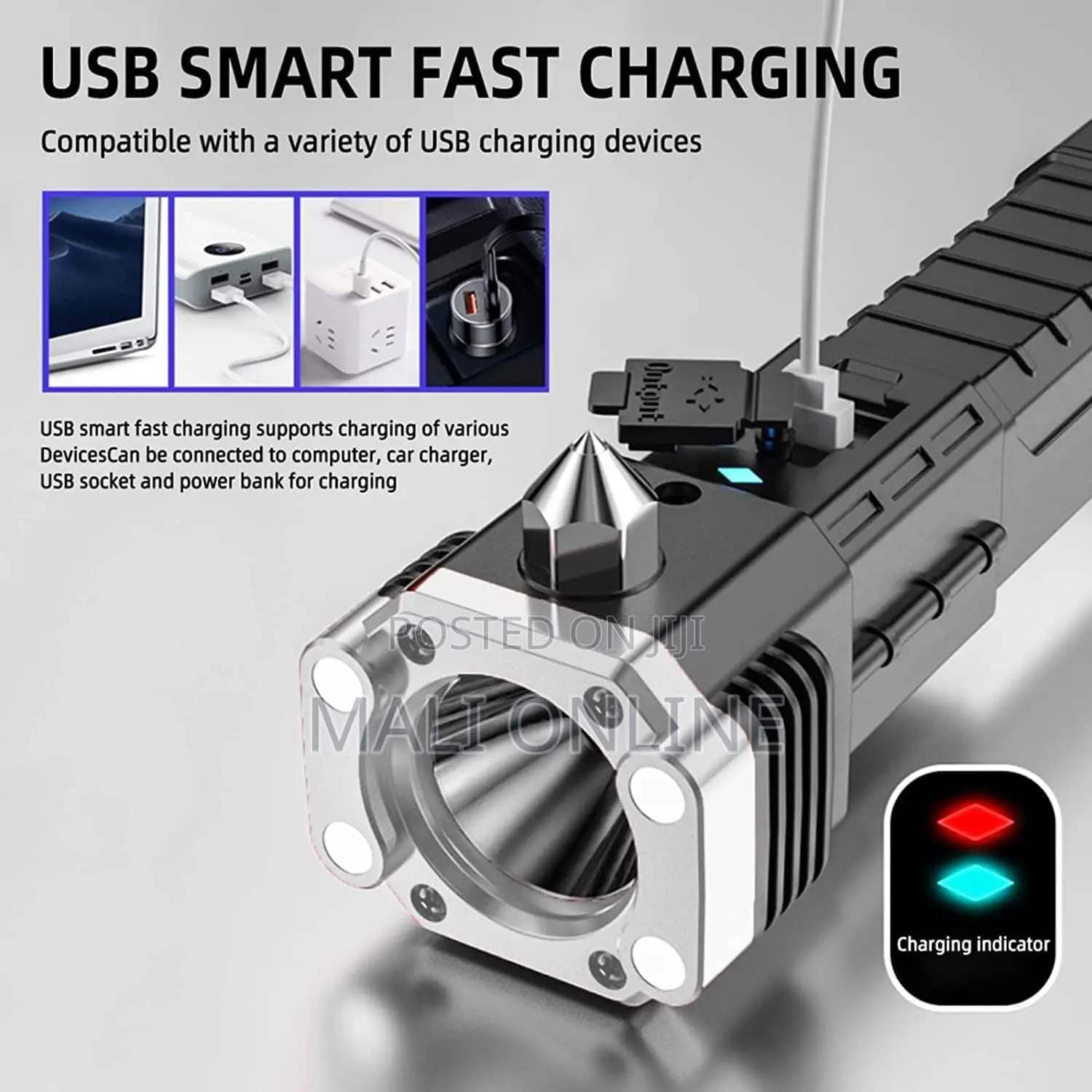 Portable 3w Rechargeable Led Torch Flashlight Long Distance Beam