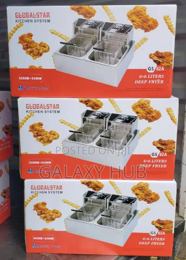 Globalstar Double Tank 6+6lt Chips/Chicken Stainless