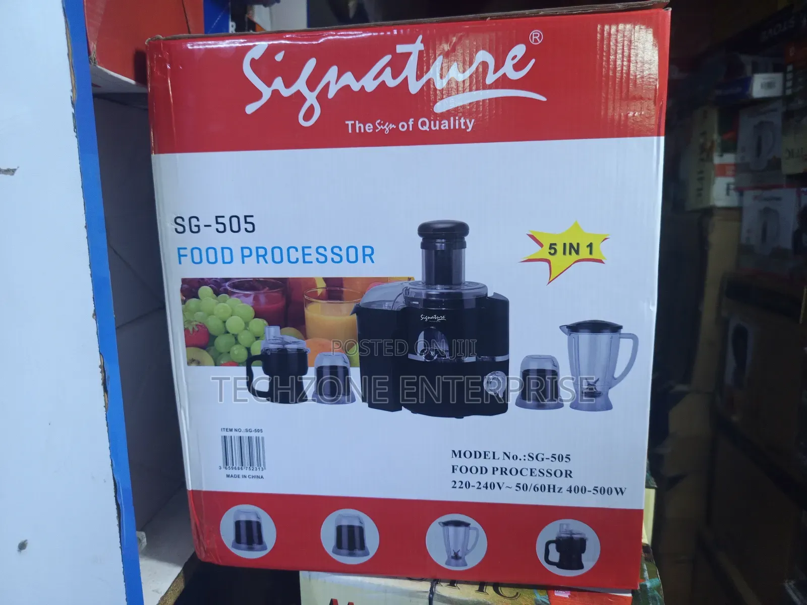 Signature Sg-505 5-in-1 Food Processor With 1.5l Capacity 