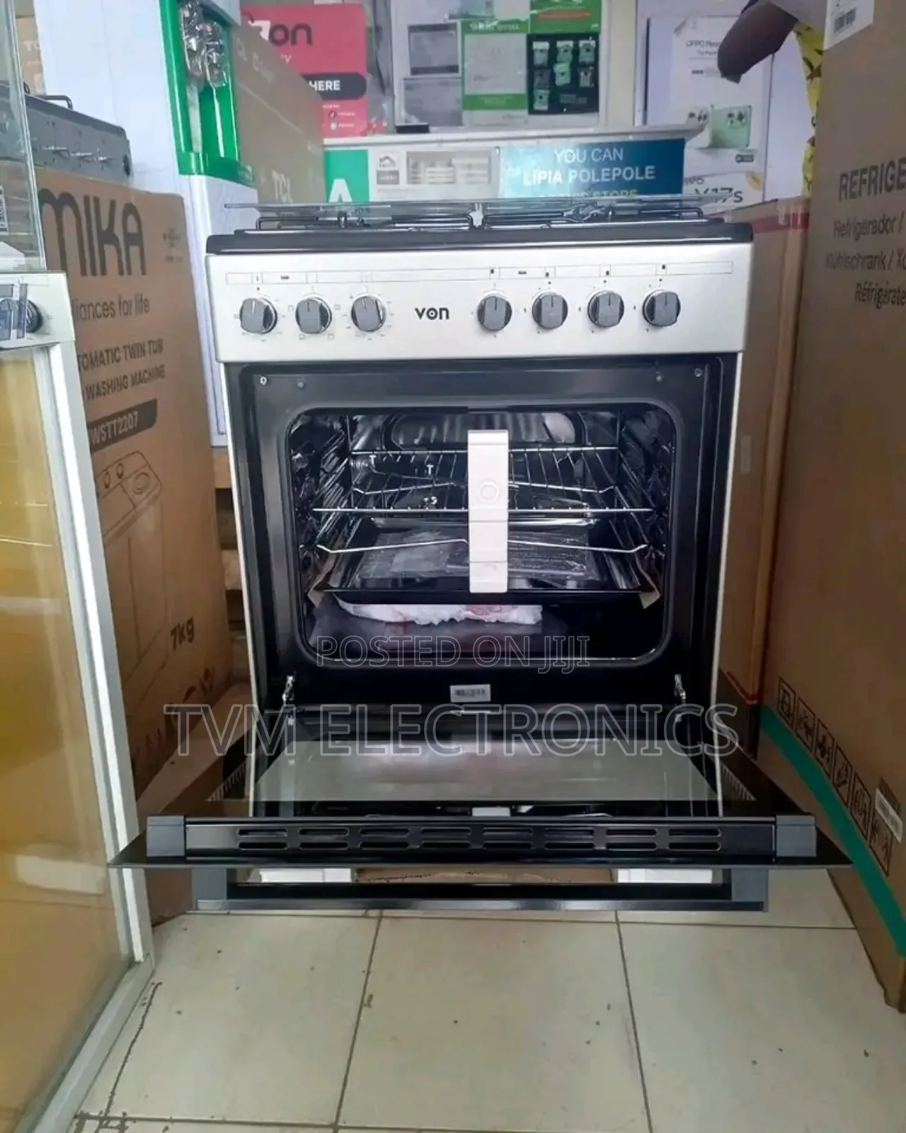 60×60 Von Cooker 3 Gas + 1 Electric Standing Cooker