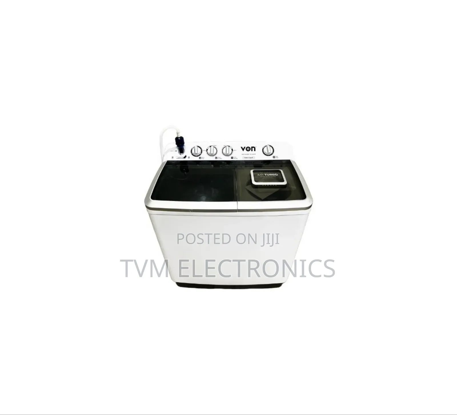 Von VWM-13ahk Twin Tub Washing Machine, White - 13kg