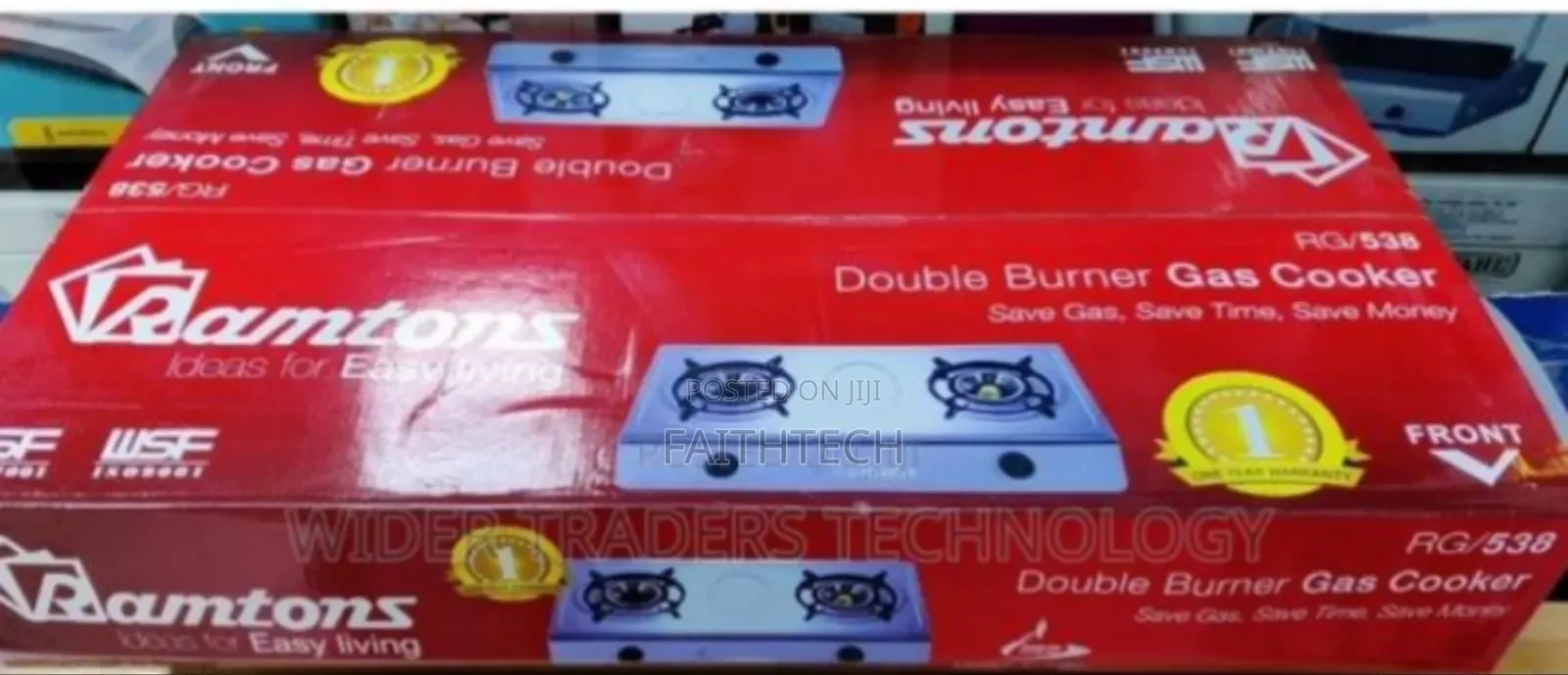 *Ramtons 2burner Gas Cooker Rg538