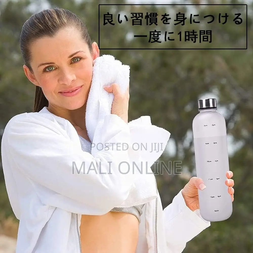 1l Motivational Water Bottle With Time Marker Bpa Free Tritan Plastic