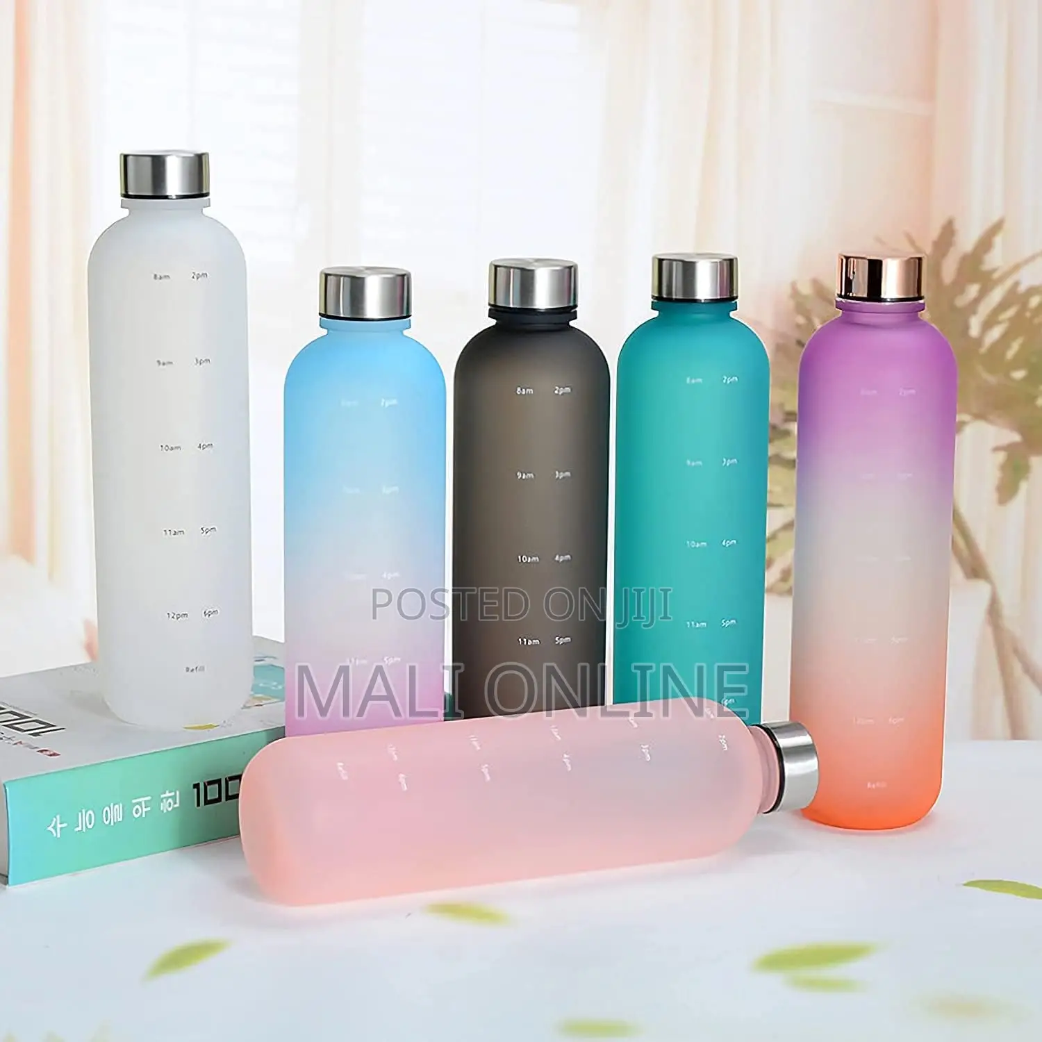 1l Motivational Water Bottle With Time Marker Bpa Free Tritan Plastic