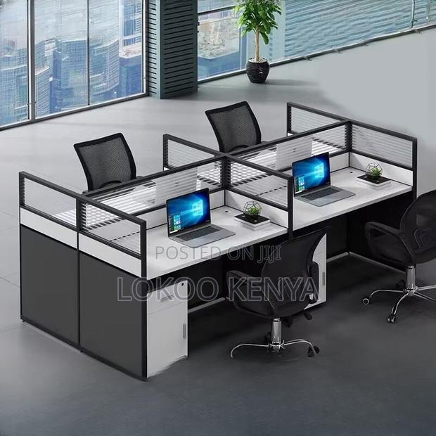 Office Workstation : 4-Way Team Workstation Desk