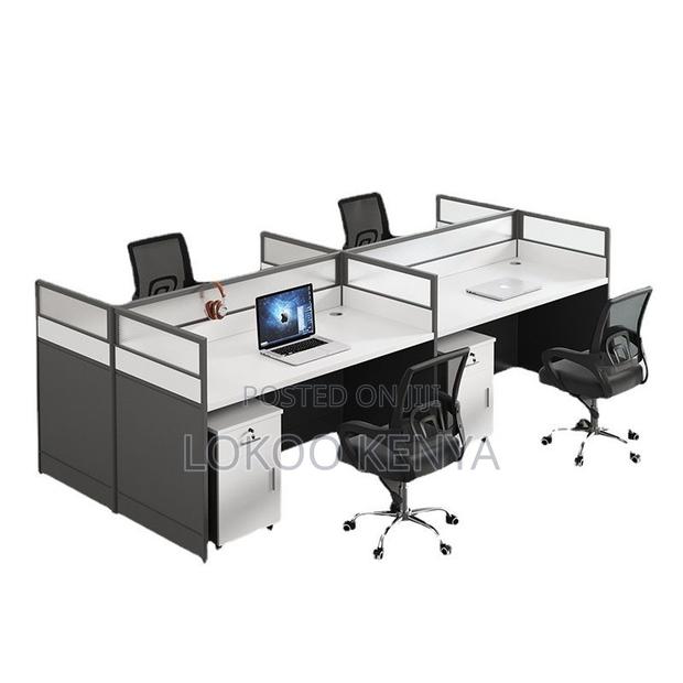 Office Workstation : 4-Way Team Workstation Desk - thumbnail 4