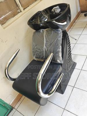 Black Fibre Chromed Salon/Barber Sink - main view