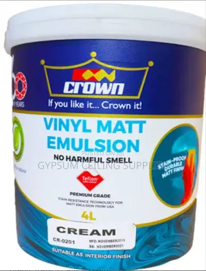 Crown Vinyl Matt Emulsion Paint 4 Litre