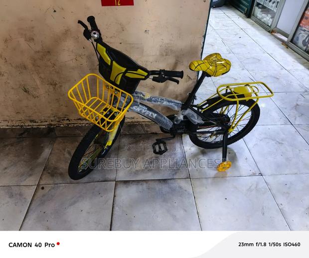 Kids Bicycle With Basket Training Wheels – Durable - main view